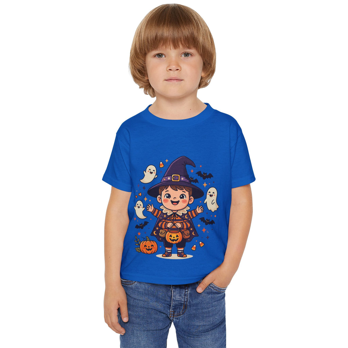 Halloween - Toddler T-Shirt — Cute Little Witch Halloween Tee with Ghosts & Pumpkins