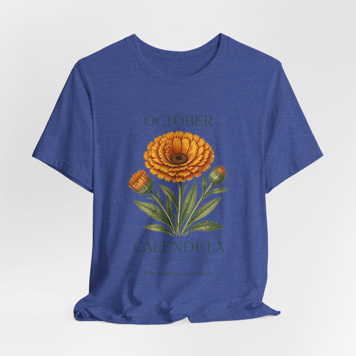 October Birth Flower Tee | Marigold & Cosmos Celestial Design | Birthday Gift