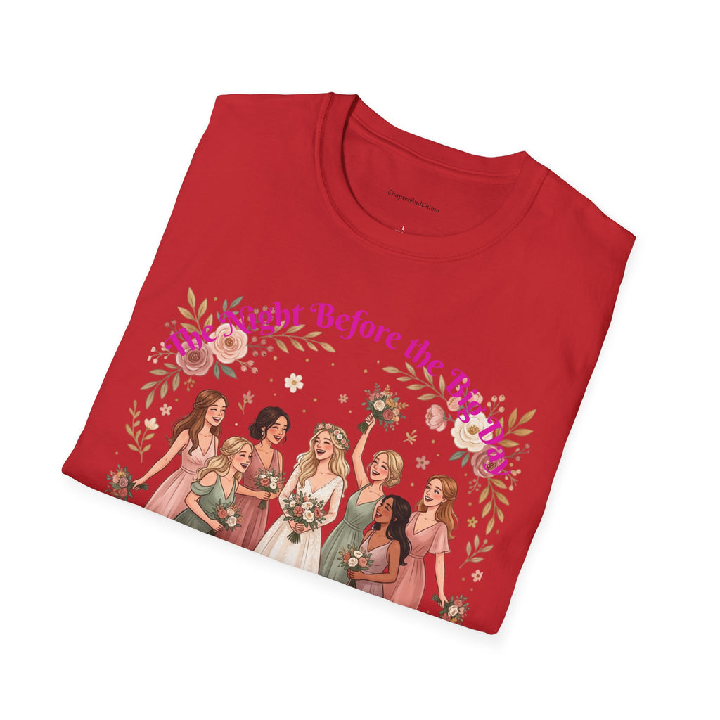 Bride and Bridesmaids Illustration T-Shirt | Floral Wedding Bridal Party Design