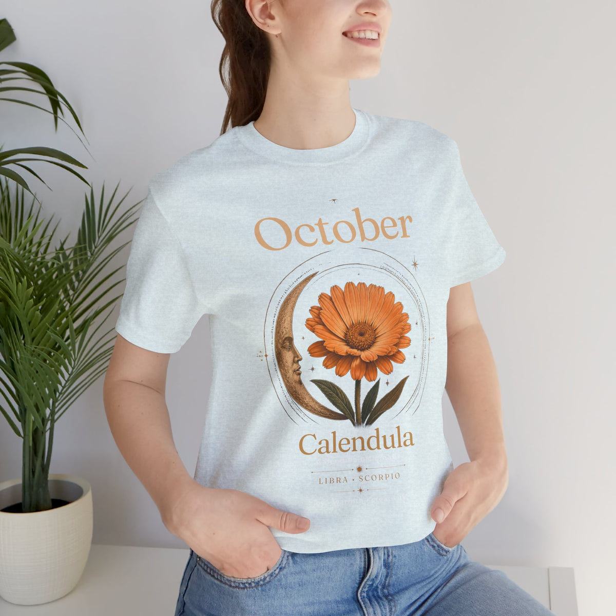 October Birth Flower Calendula T‑Shirt – Floral Birth Month Tee