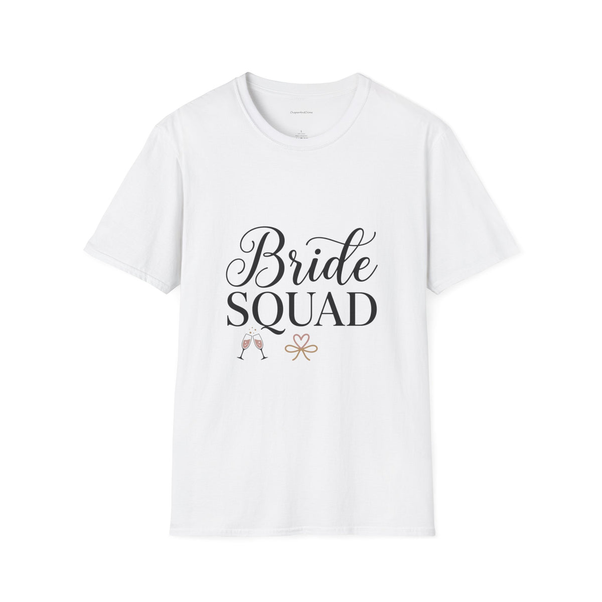 Bride Squad T-Shirt — Bachelorette Party Bridesmaid Tee with Champagne Icons