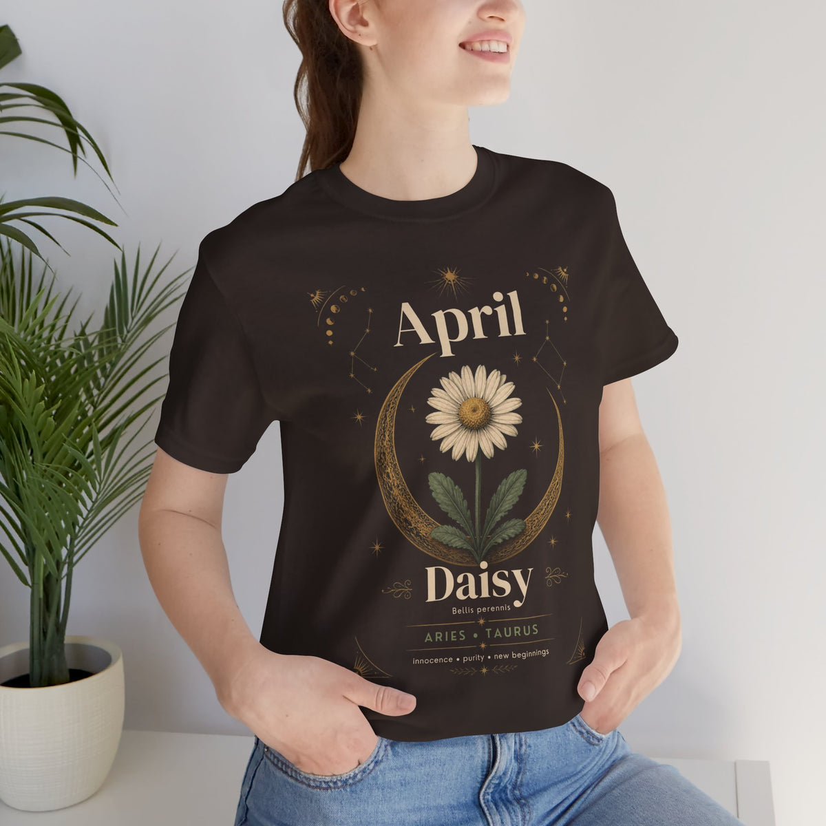 April Birth Flower Tee | Daisy Botanical Design | Birthday Gift