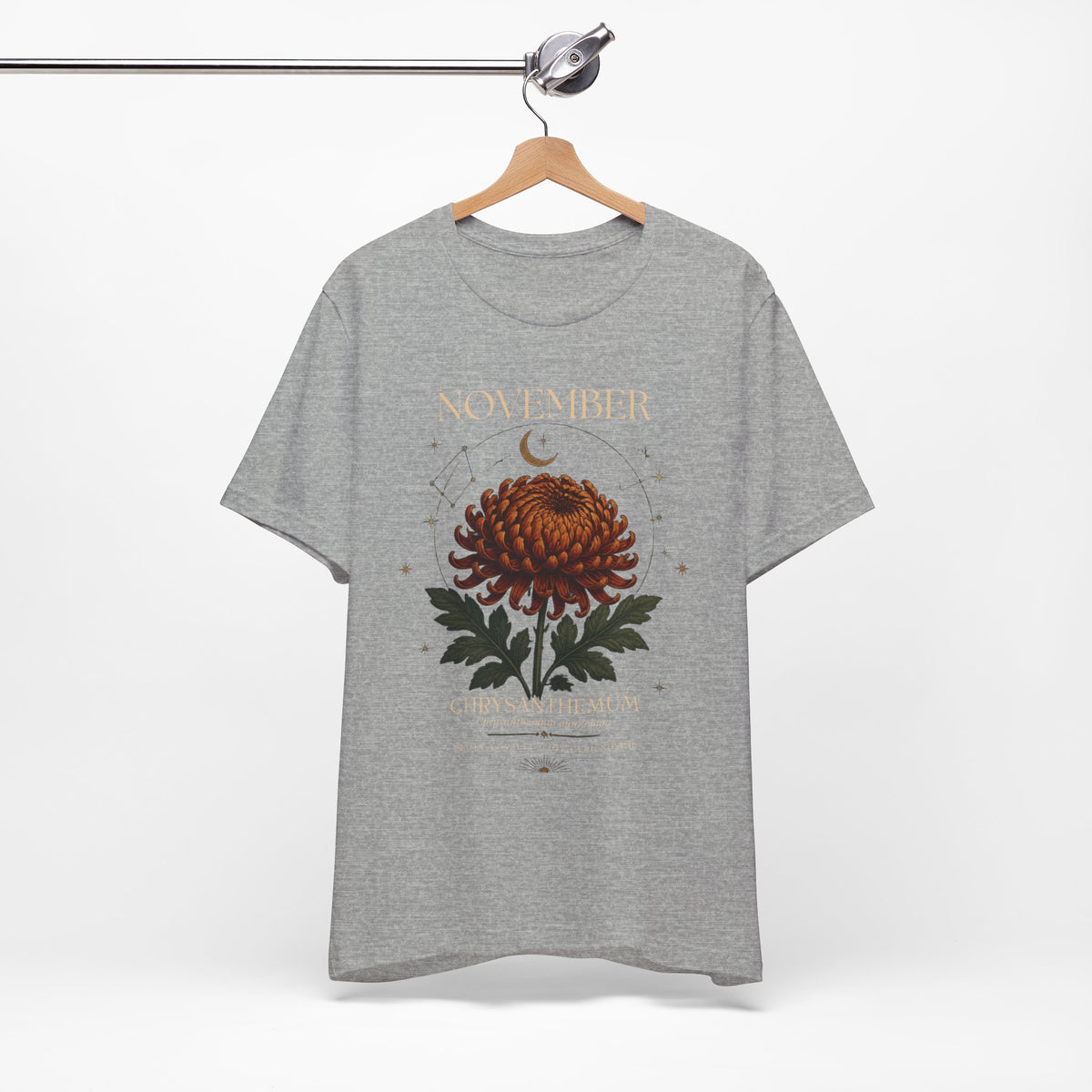 November Birth Flower Chrysanthemum Tee — Floral Birth Month T-Shirt