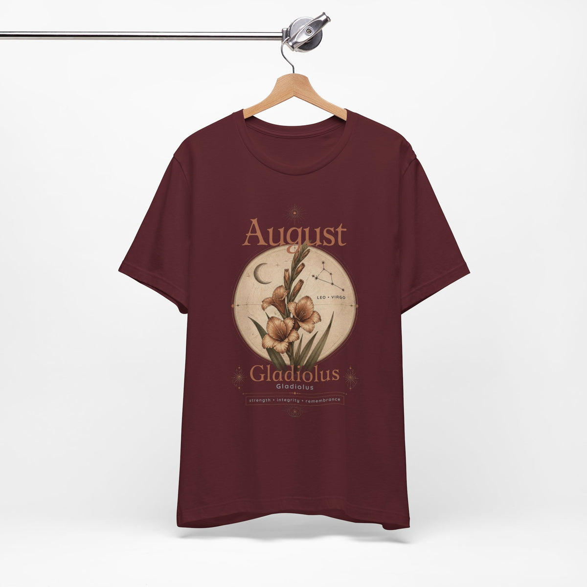 August Birth Flower Gladiolus Floral Tee