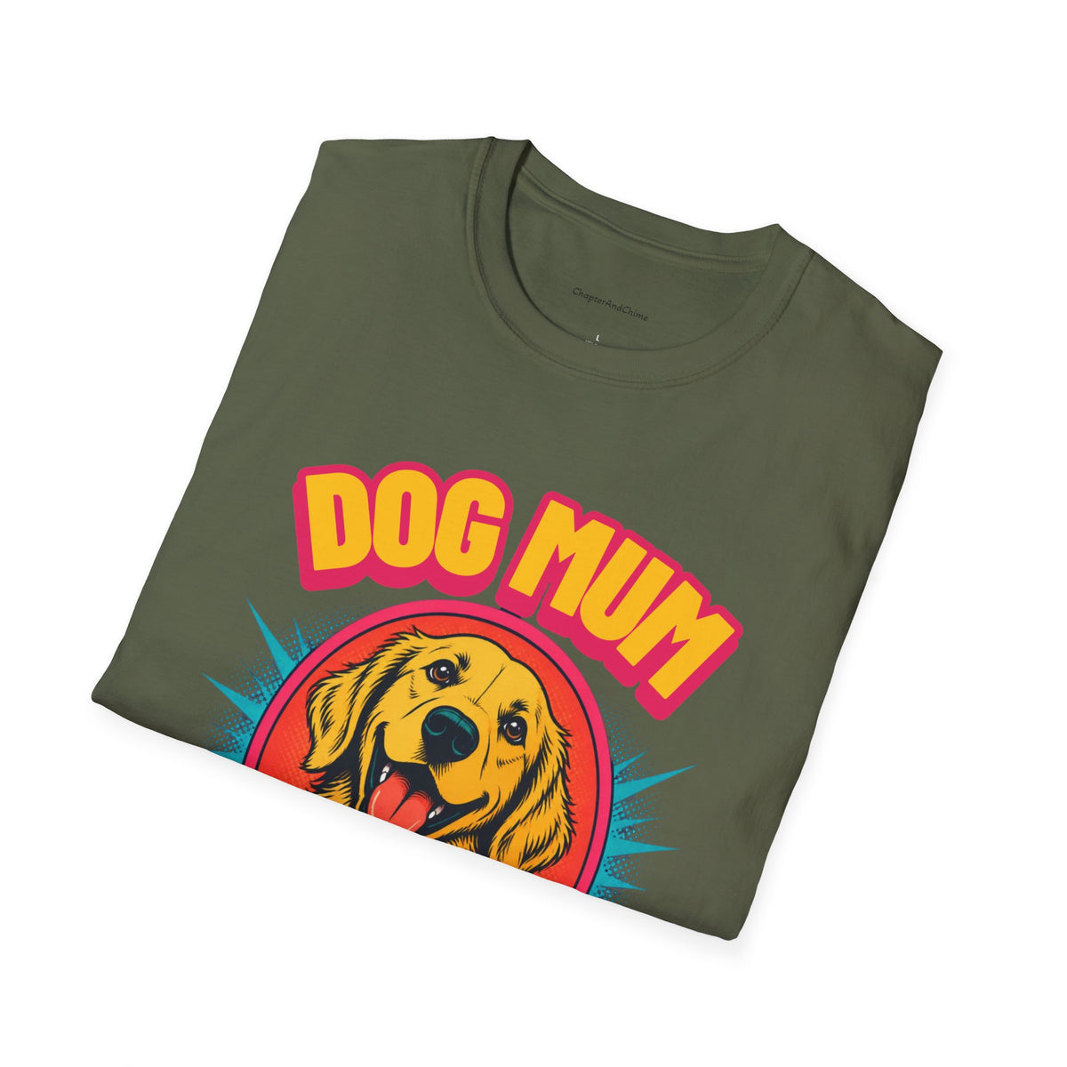 Dog Mum Golden Retriever T-Shirt | Cute Retro Dog Portrait, Pet Lover Tee