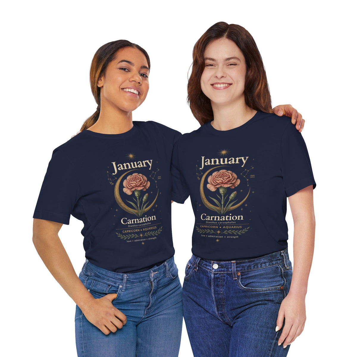 January Birth Flower - Carnation T-Shirt — Birth Month Flower Tee