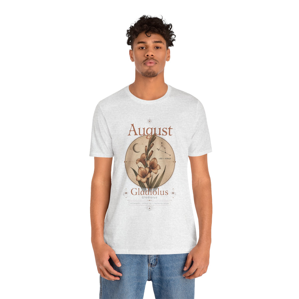 August Birth Flower Gladiolus Floral Tee