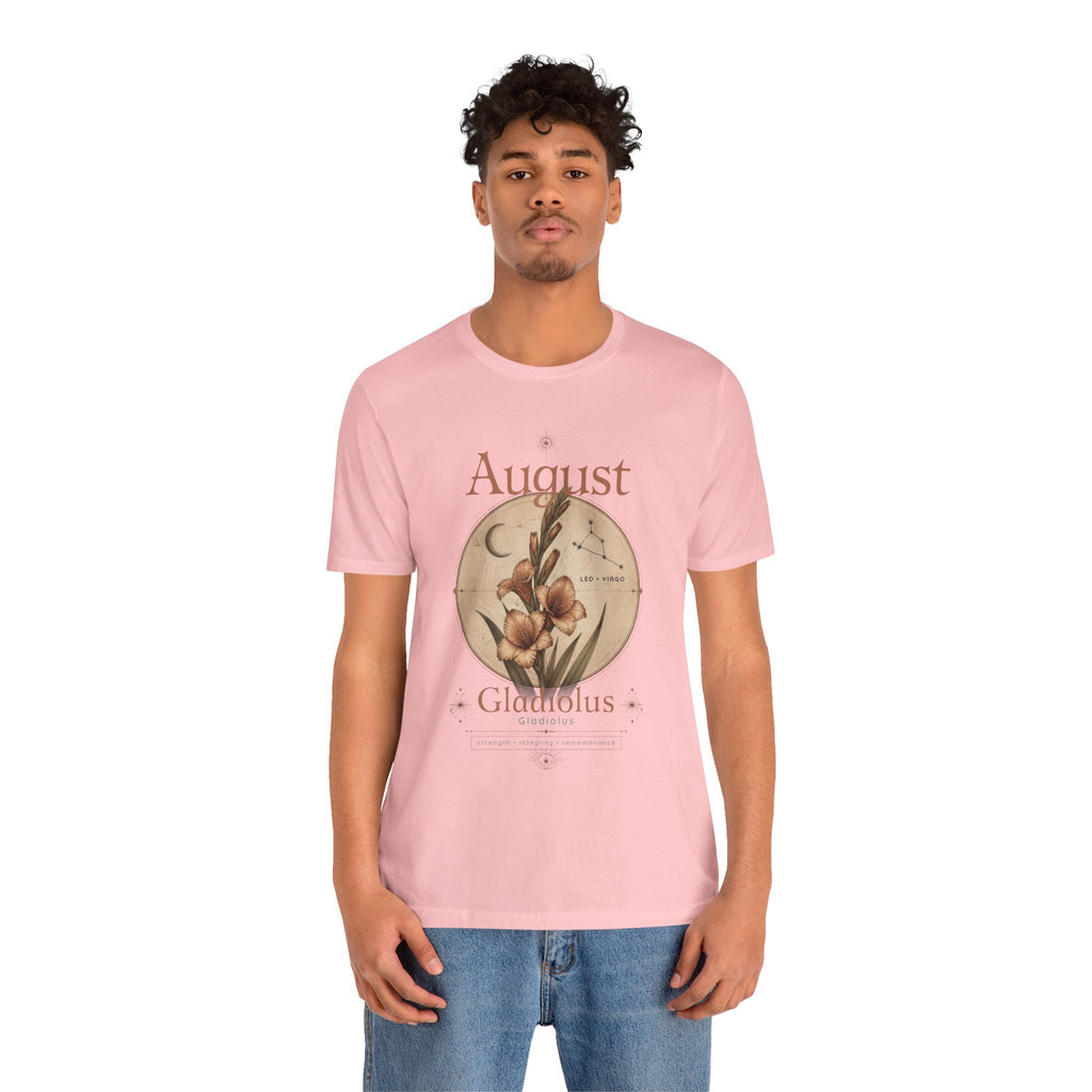 August Birth Flower Gladiolus Floral Tee