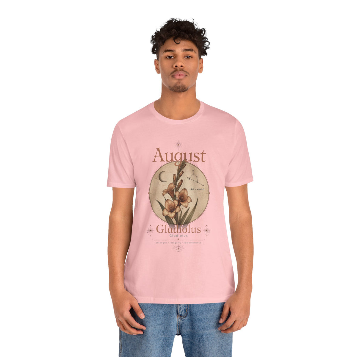 August Birth Flower Gladiolus Floral Tee