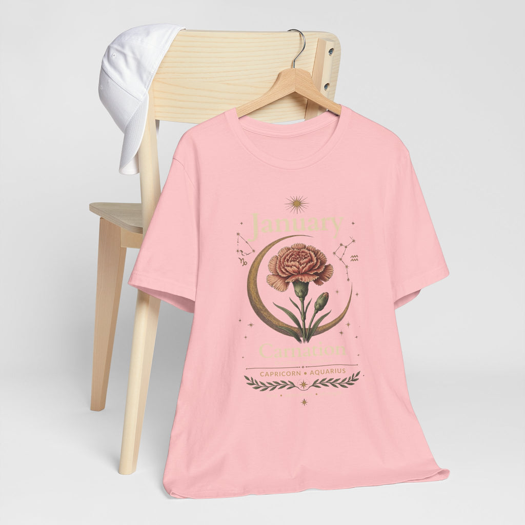 January Birth Flower - Carnation T-Shirt — Birth Month Flower Tee