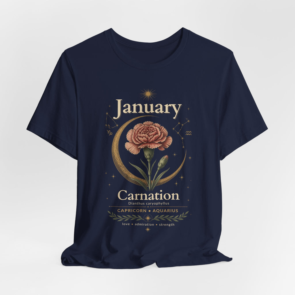 January Birth Flower - Carnation T-Shirt — Birth Month Flower Tee