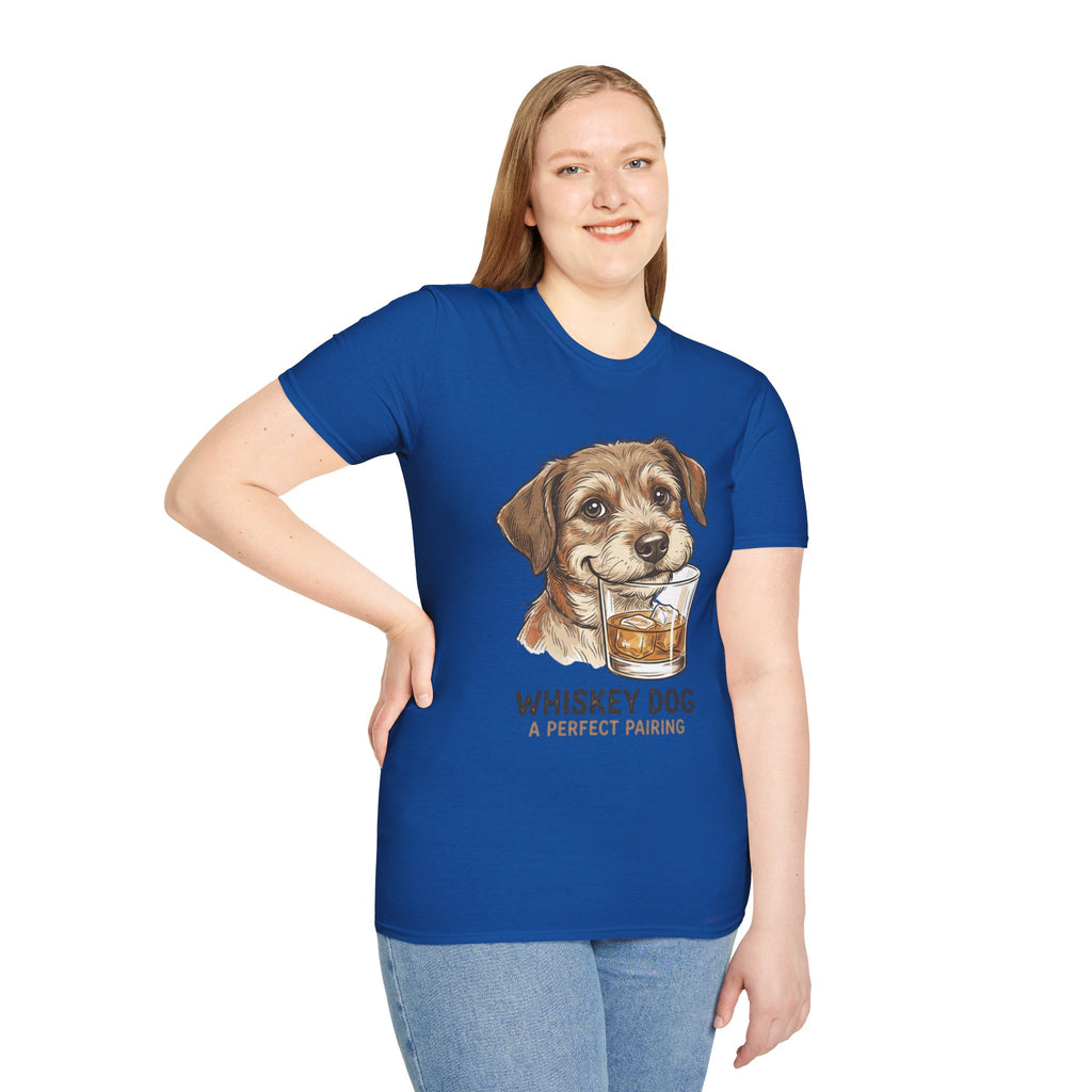 Whiskey Dog A Perfect Pairing T-Shirt | Dog & Whiskey Illustration