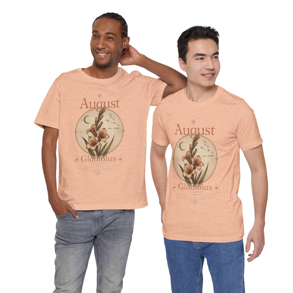 August Birth Flower Gladiolus Floral Tee