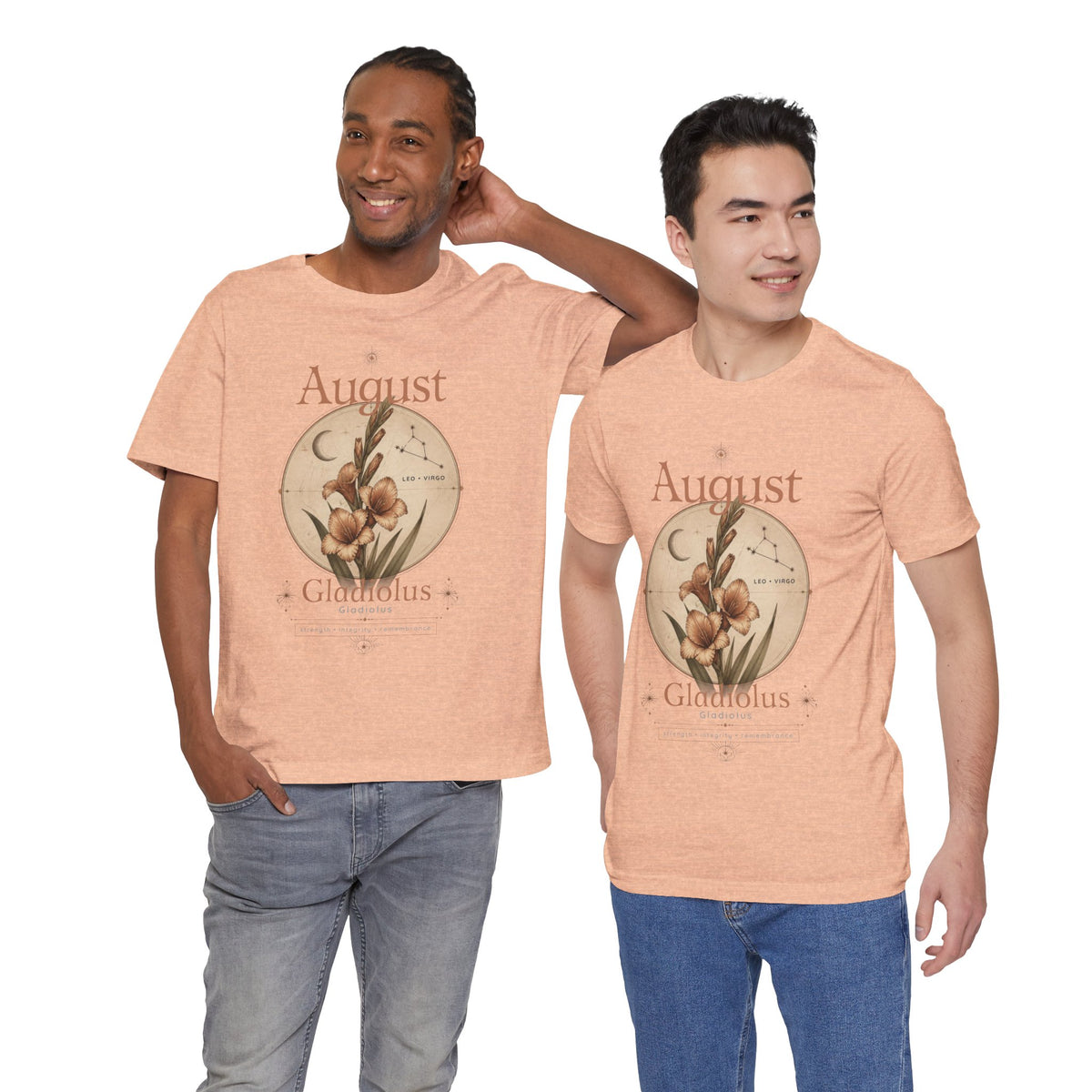 August Birth Flower Gladiolus Floral Tee