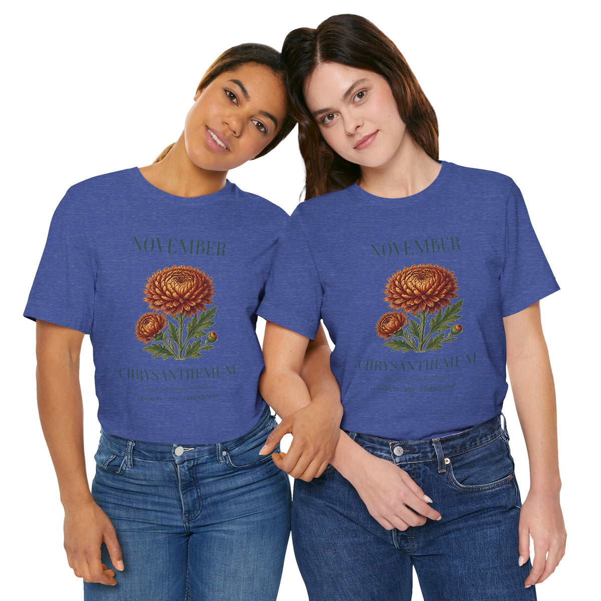 November Birth Flower Tee | Chrysanthemum Celestial Design | Birthday Gift