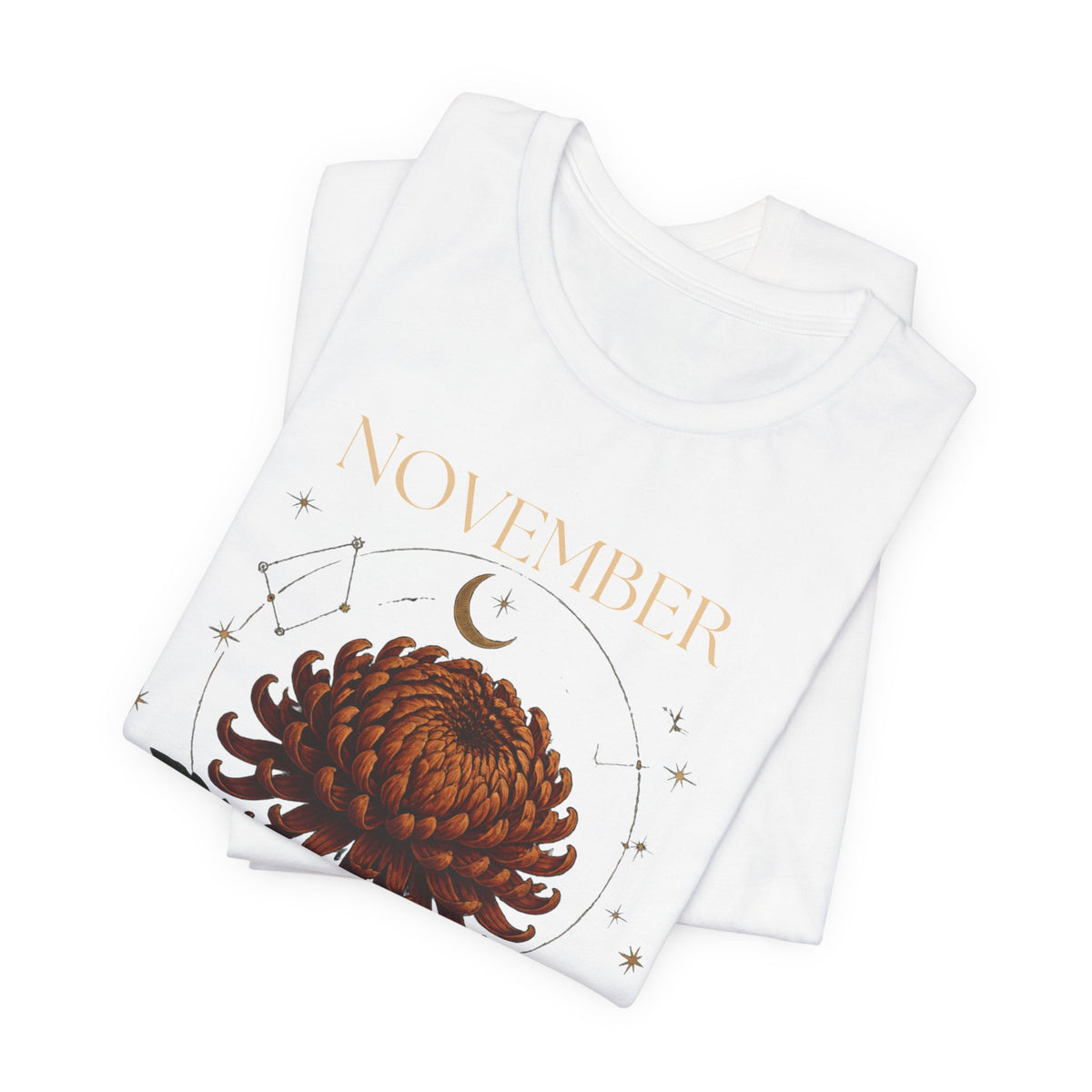 November Birth Flower Chrysanthemum Tee — Floral Birth Month T-Shirt