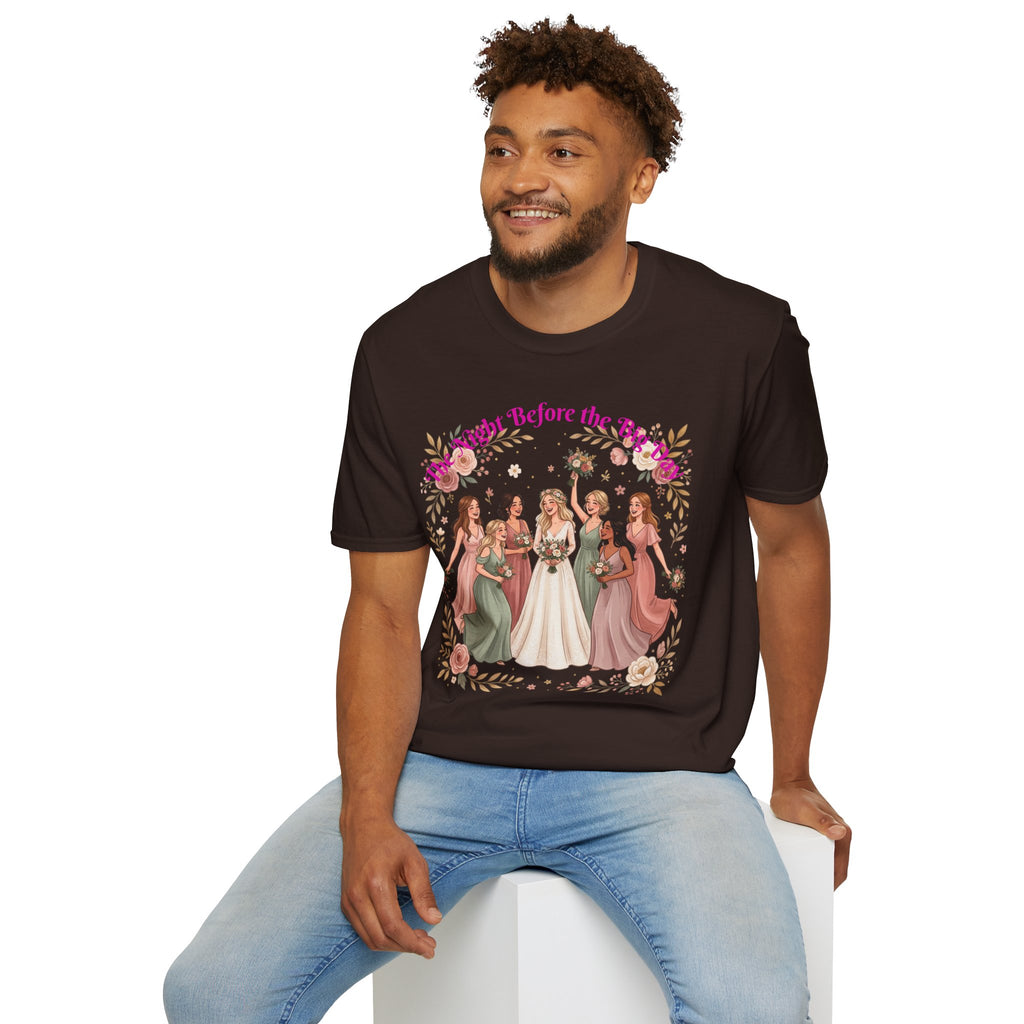 Bride and Bridesmaids Illustration T-Shirt | Floral Wedding Bridal Party Design