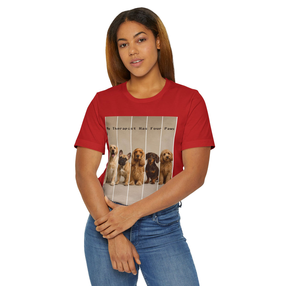 Dog Therapist T‑Shirt — "My Therapist Has Four Paws" Cute Puppy Graphic Tee