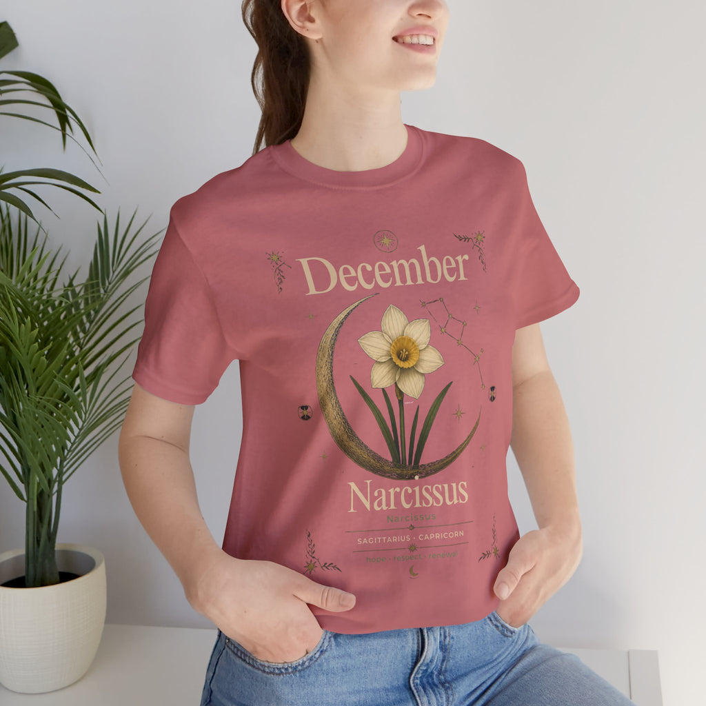 December Birth Flower - Narcissus T‑Shirt — Birth Month Flower Tee
