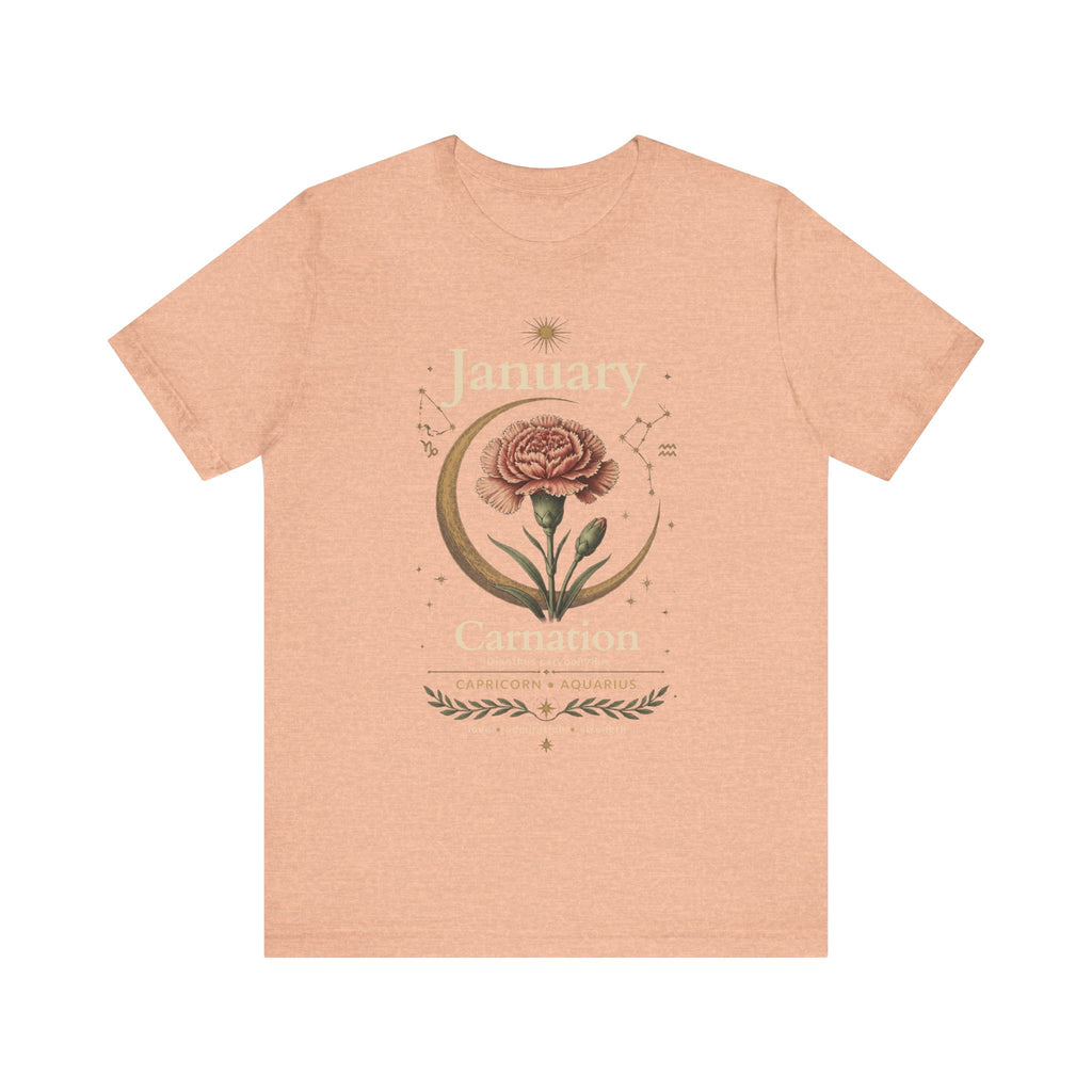 January Birth Flower - Carnation T-Shirt — Birth Month Flower Tee