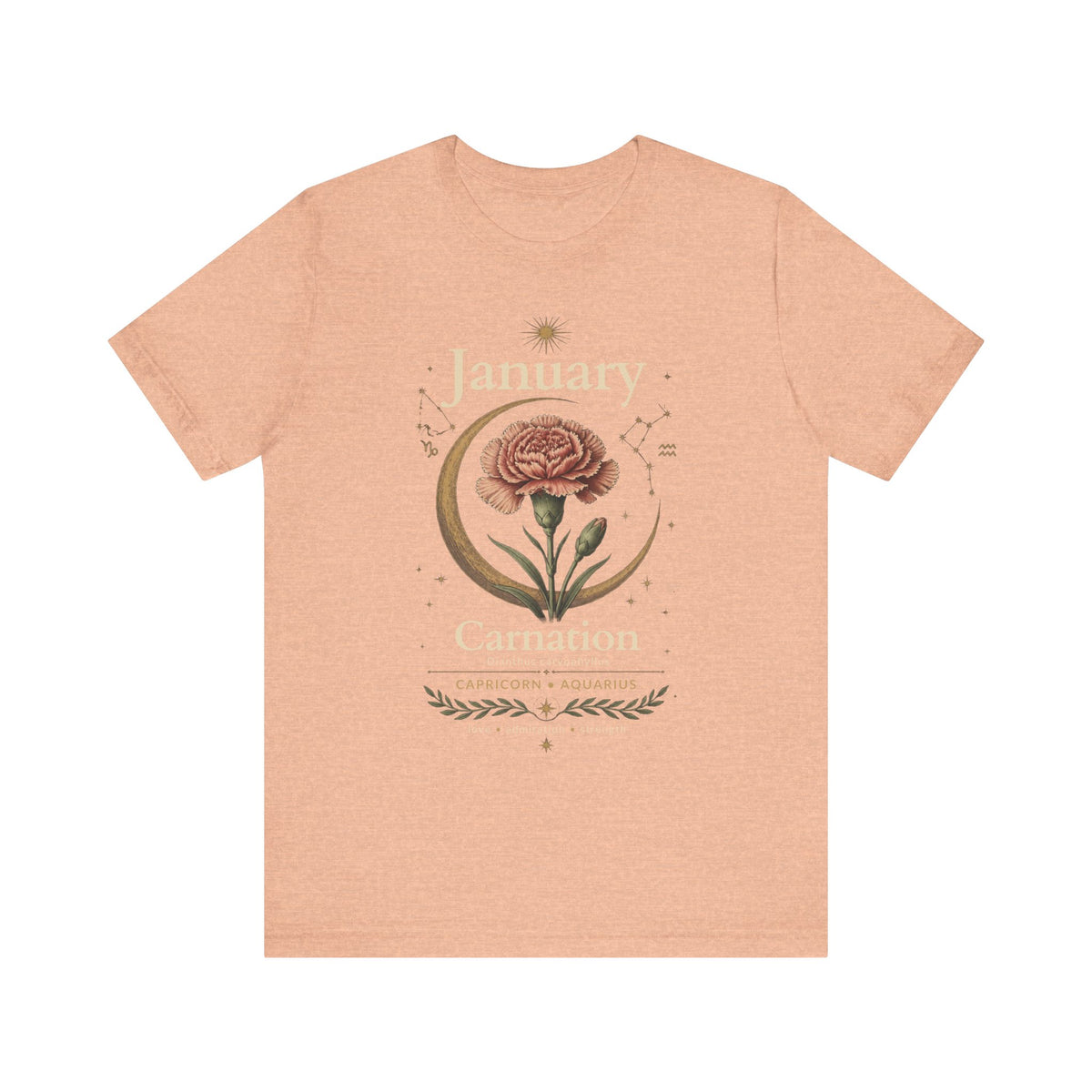 January Birth Flower - Carnation T-Shirt — Birth Month Flower Tee