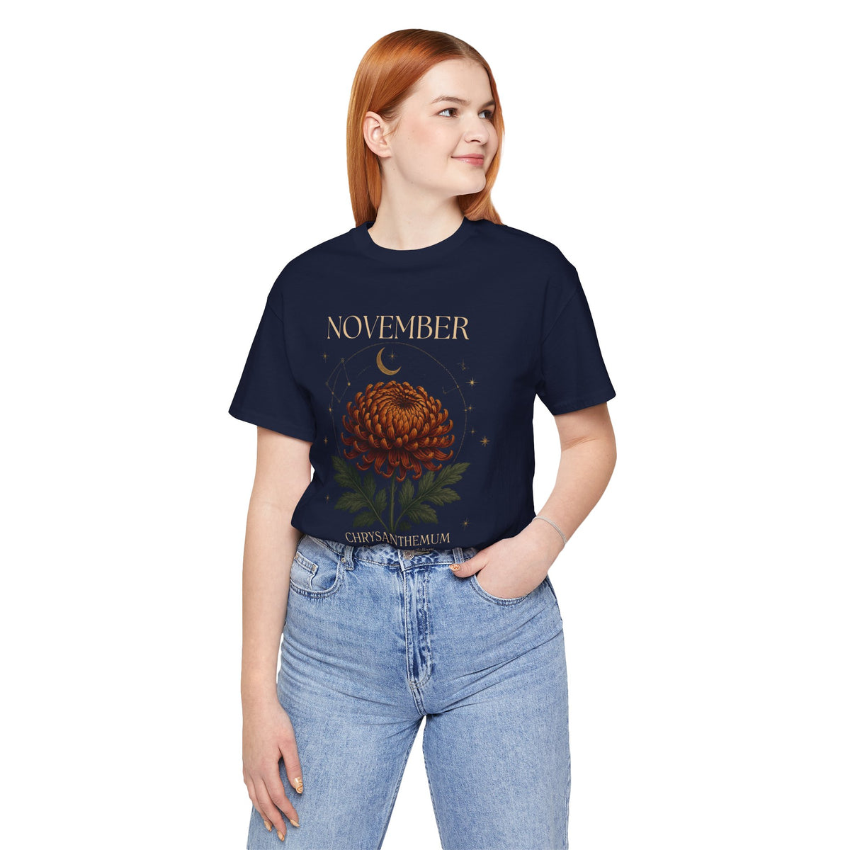 November Birth Flower Chrysanthemum Tee — Floral Birth Month T-Shirt