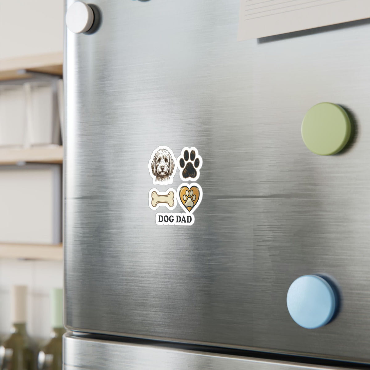 Dog Dad paw, bone and dog face kiss-cut vinyl decal | Sticker