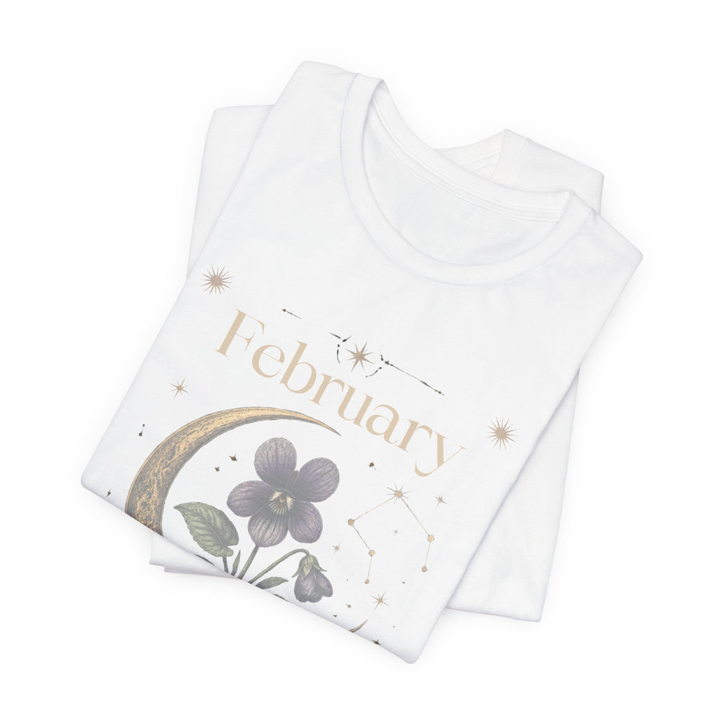 February Birth Flower Tee | Violet Botanical Design | Birthday Gift