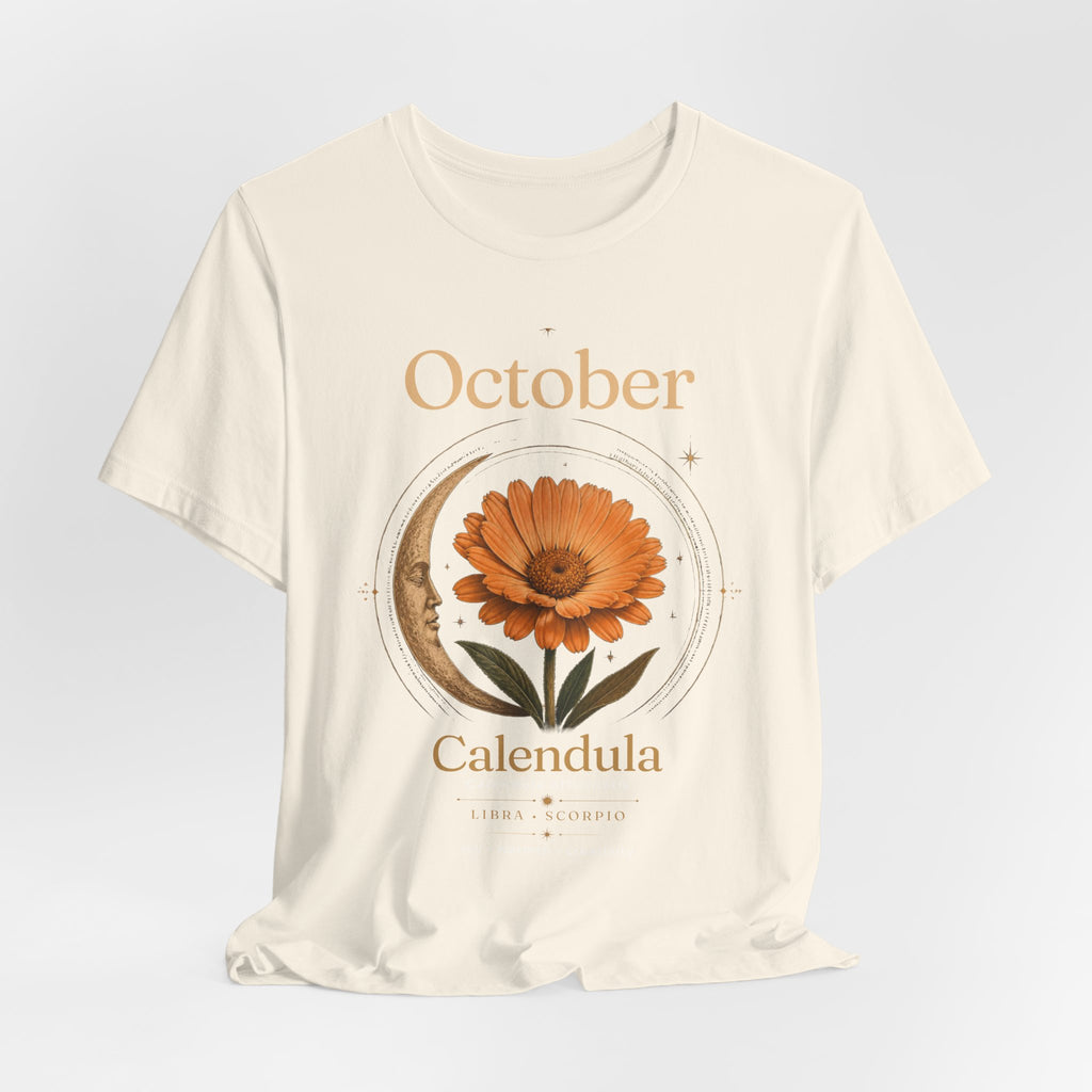 October Birth Flower Calendula T‑Shirt – Floral Birth Month Tee