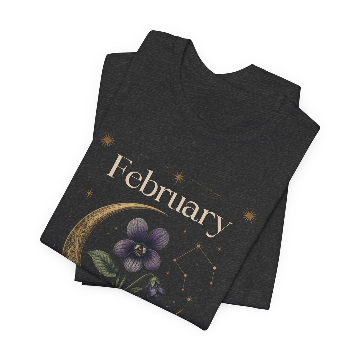 February Birth Flower Tee | Violet Botanical Design | Birthday Gift