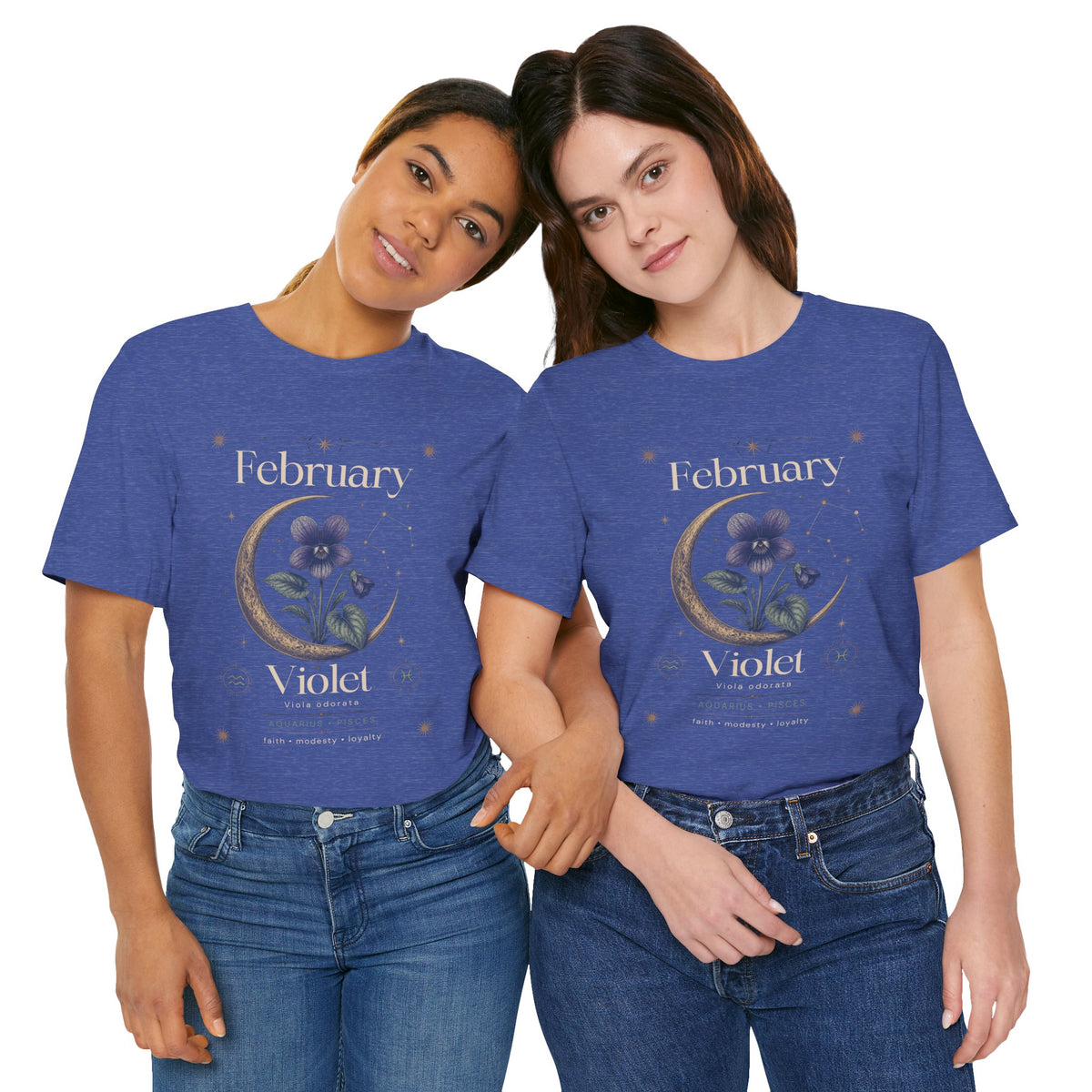 February Birth Flower Tee | Violet Botanical Design | Birthday Gift