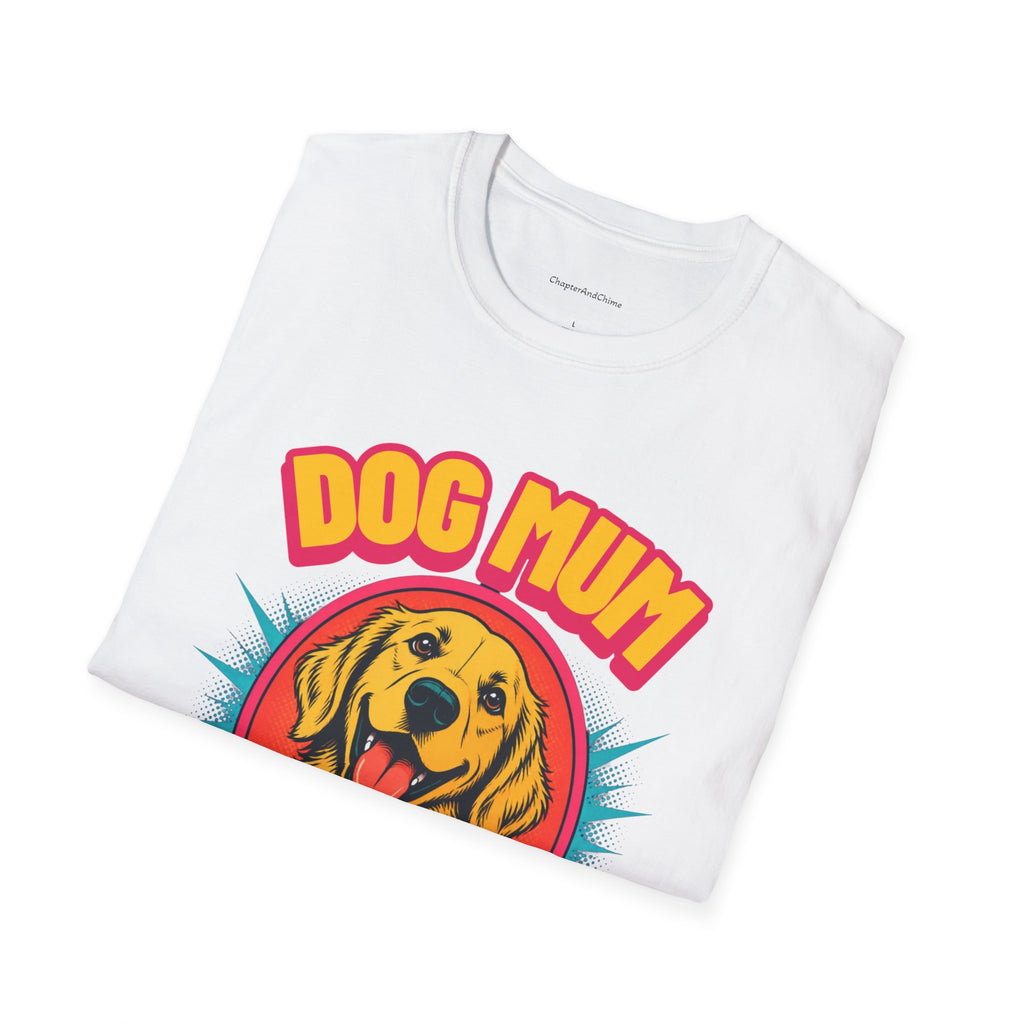 Dog Mum Golden Retriever T-Shirt | Cute Retro Dog Portrait, Pet Lover Tee