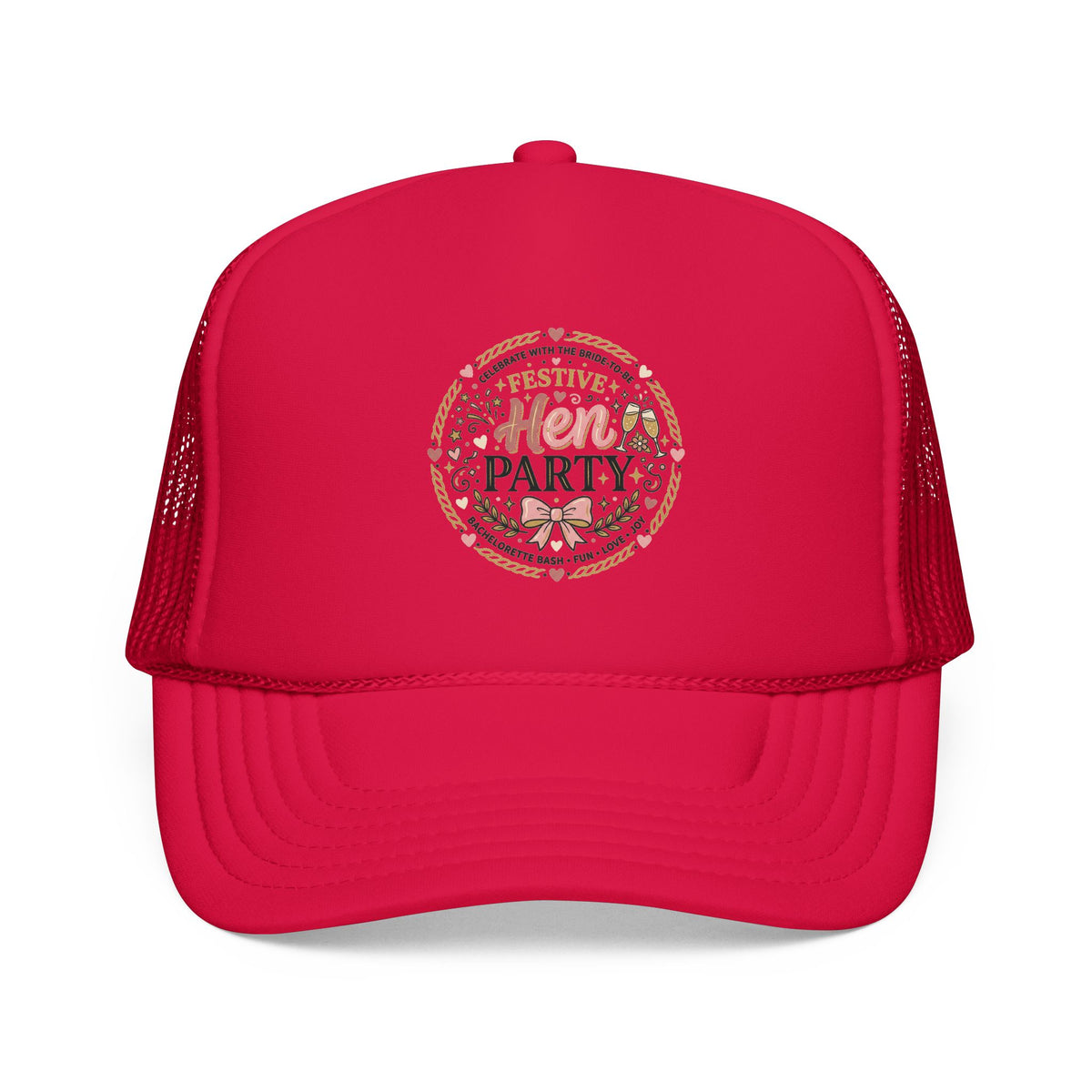 Hen Party Festive Foam Trucker Hat | Floral Wreath Design