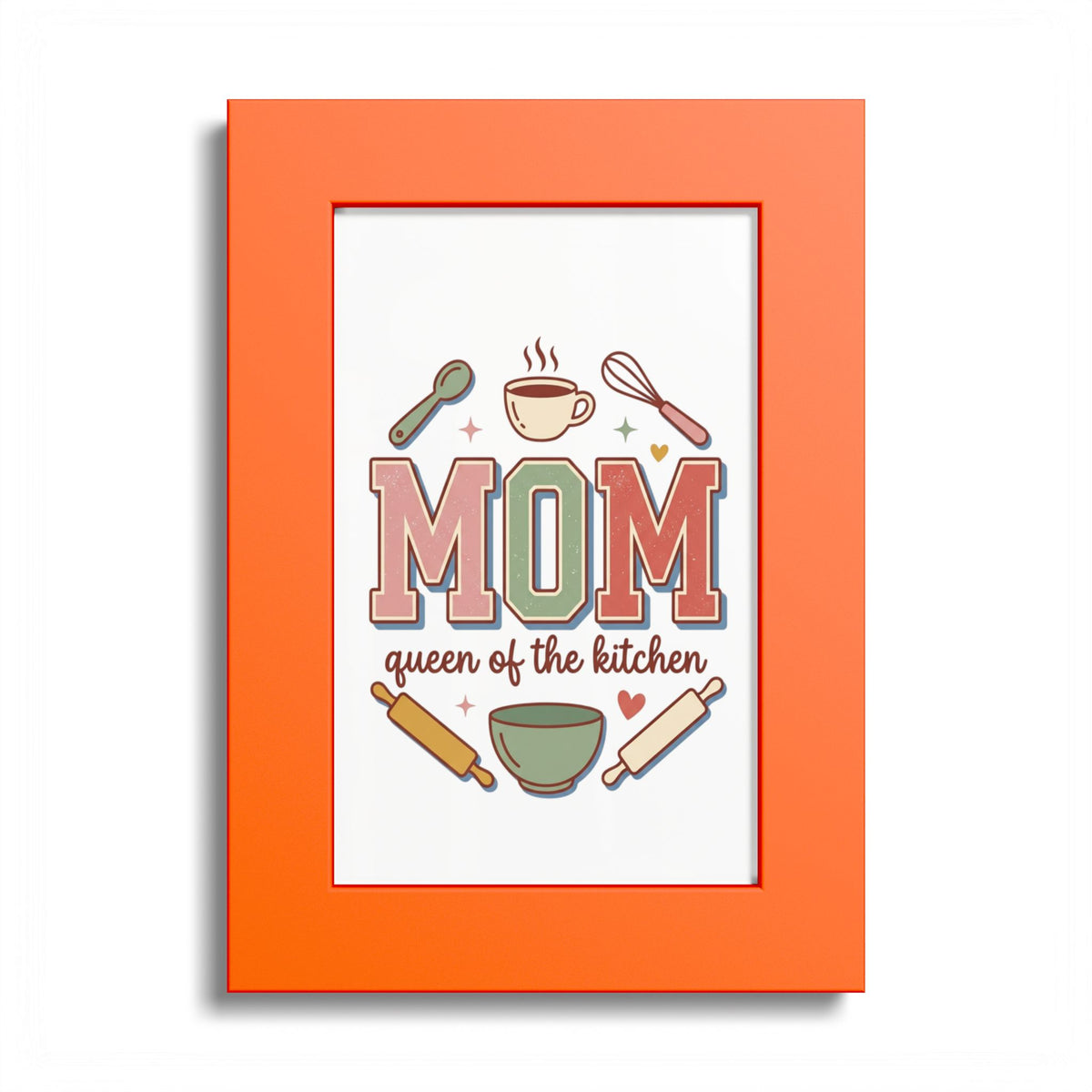 Kitchen Mom Poster — "MOM: Queen of the Kitchen" Color Frame Print