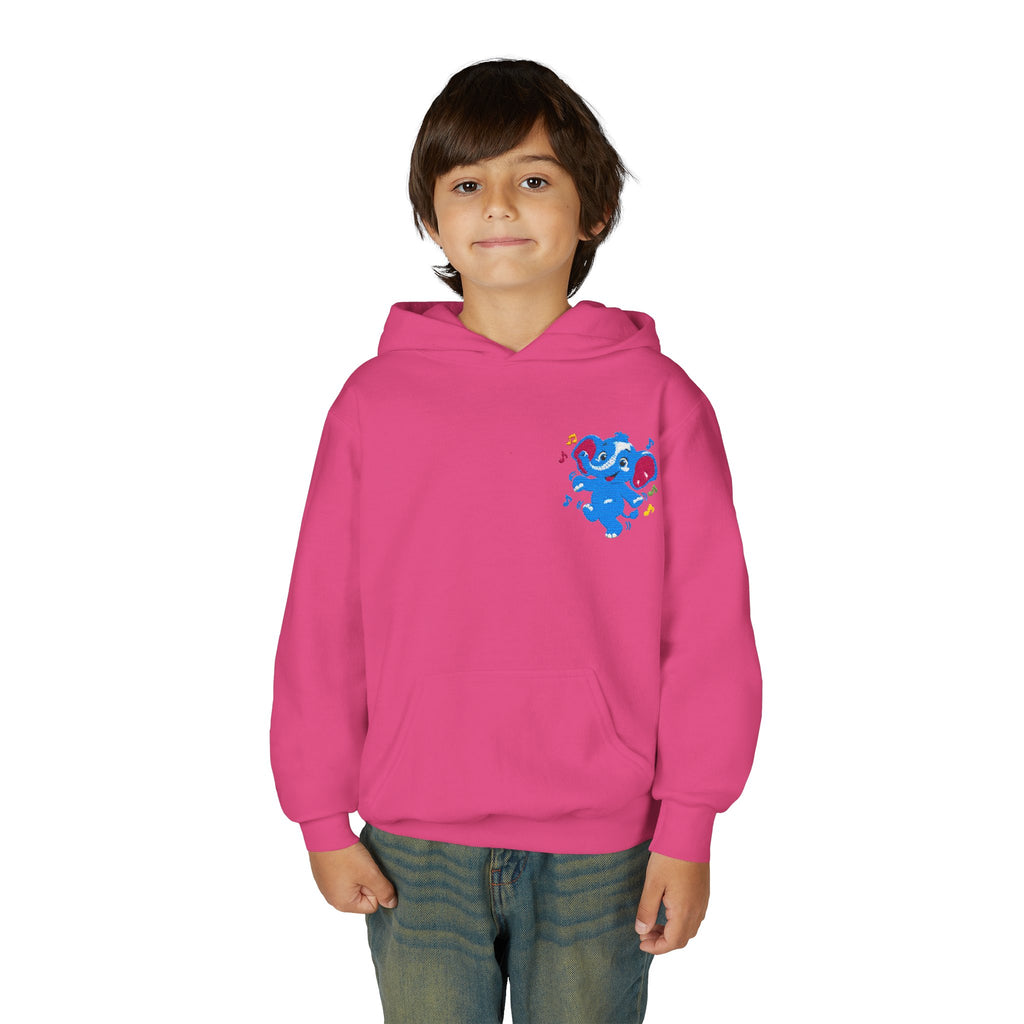 Kids Patriotic Elephant Hoodie – Blue Red USA Spirit Youth Sweatshirt