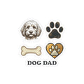 Dog Dad paw, bone and dog face kiss-cut vinyl decal | Sticker
