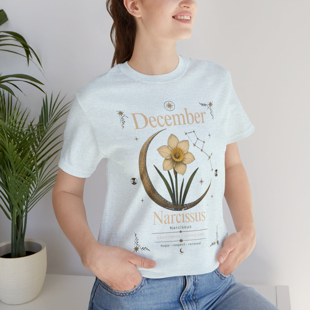 December Birth Flower - Narcissus T‑Shirt — Birth Month Flower Tee