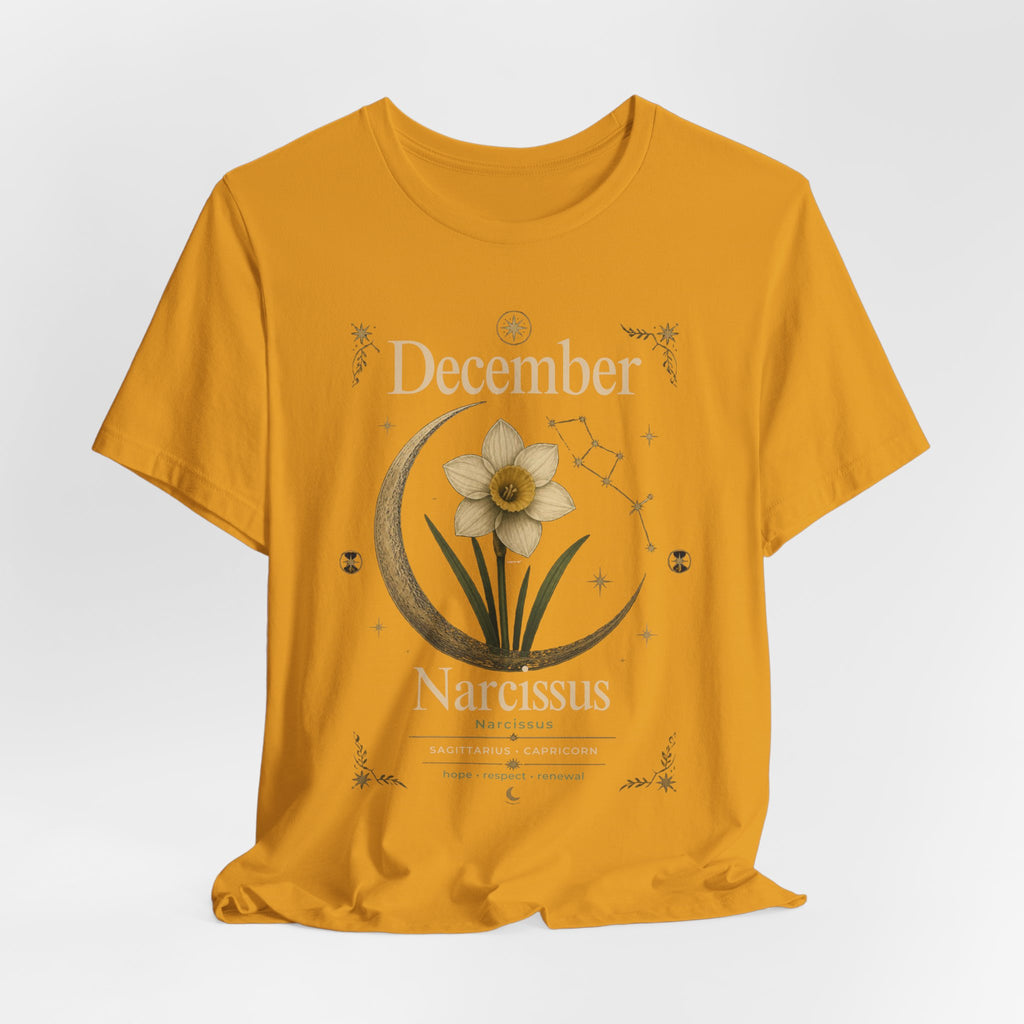 December Birth Flower - Narcissus T‑Shirt — Birth Month Flower Tee