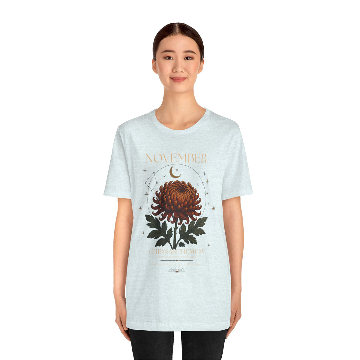 November Birth Flower Chrysanthemum Tee — Floral Birth Month T-Shirt