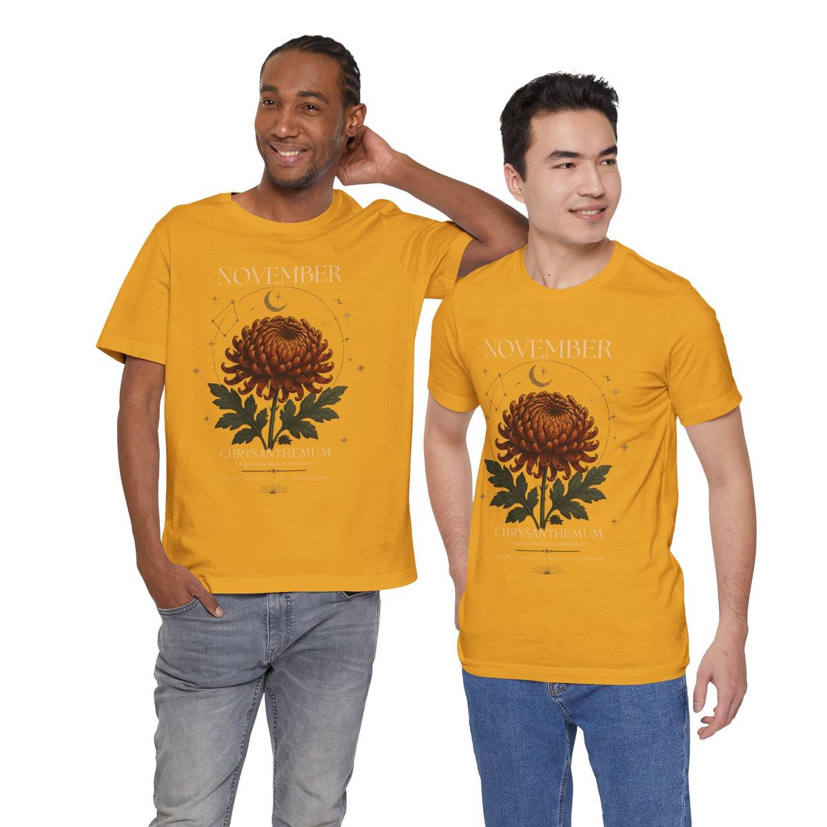 November Birth Flower Chrysanthemum Tee — Floral Birth Month T-Shirt