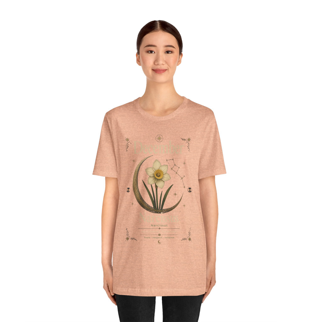 December Birth Flower - Narcissus T‑Shirt — Birth Month Flower Tee