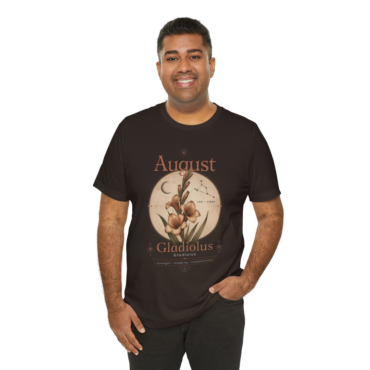 August Birth Flower Gladiolus Floral Tee