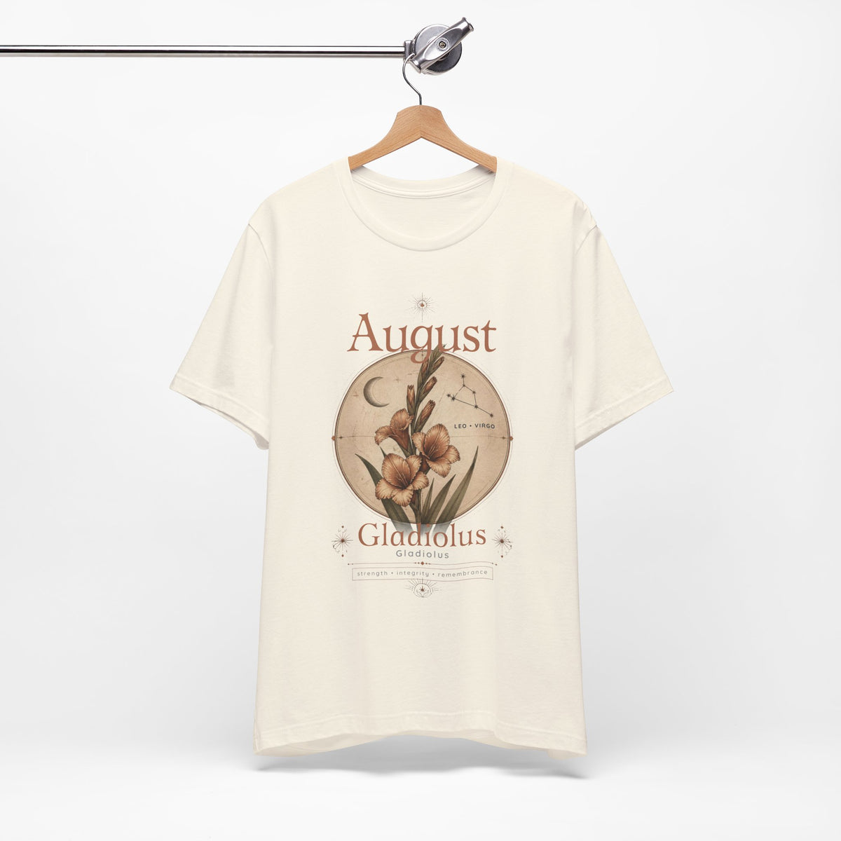August Birth Flower Gladiolus Floral Tee