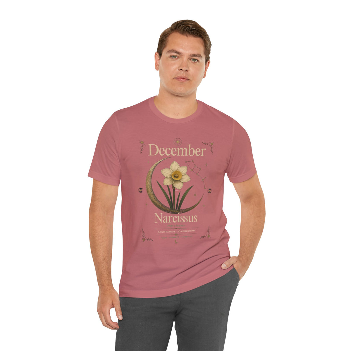 December Birth Flower - Narcissus T‑Shirt — Birth Month Flower Tee