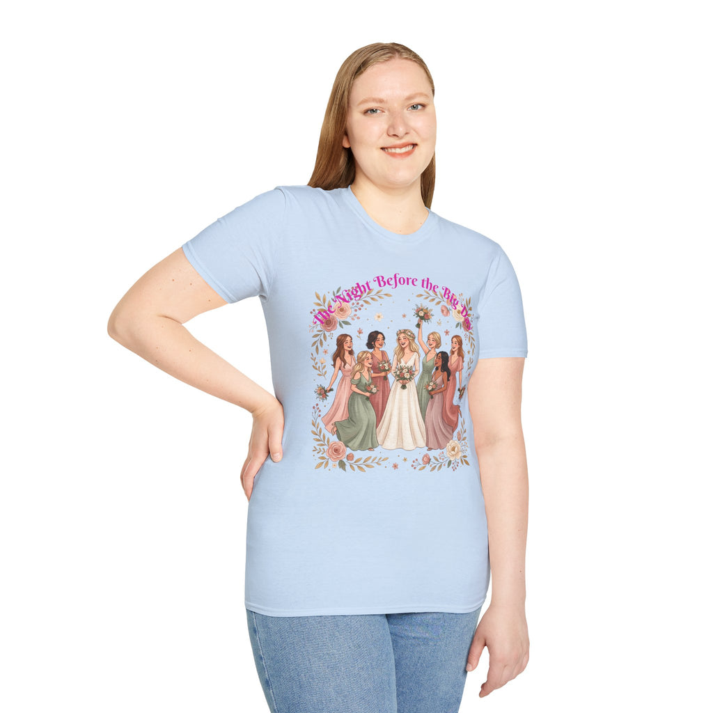 Bride and Bridesmaids Illustration T-Shirt | Floral Wedding Bridal Party Design