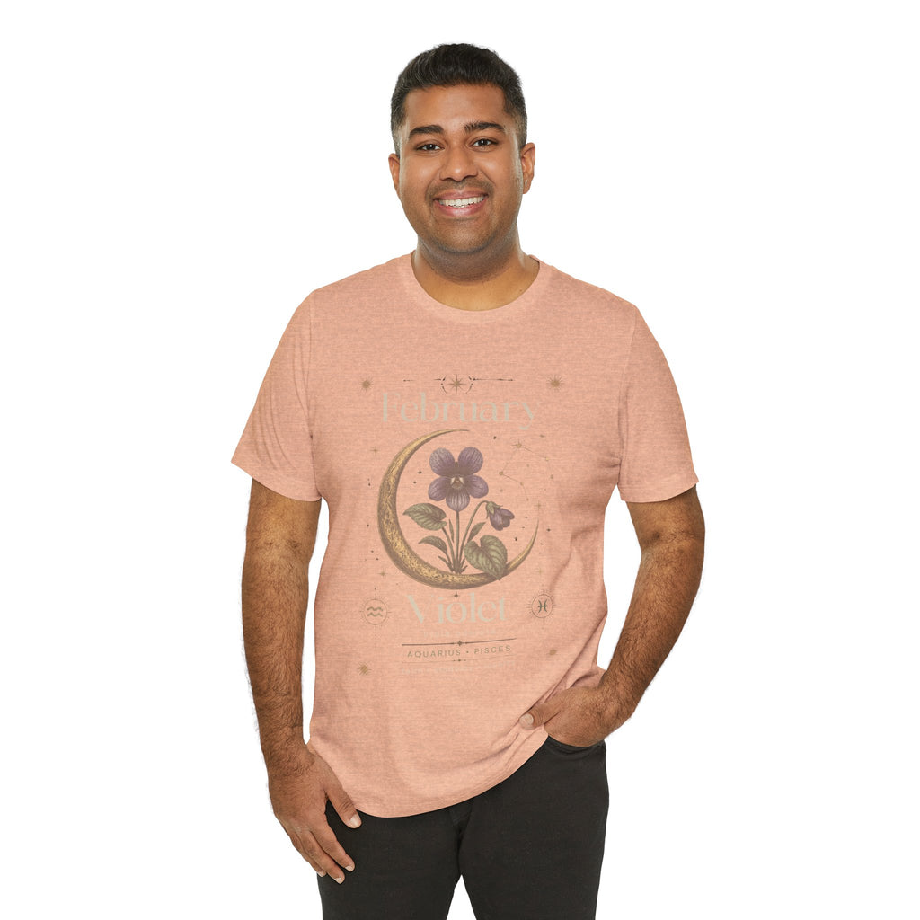 February Birth Flower Tee | Violet Botanical Design | Birthday Gift