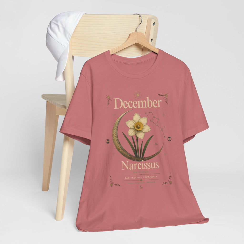 December Birth Flower - Narcissus T‑Shirt — Birth Month Flower Tee