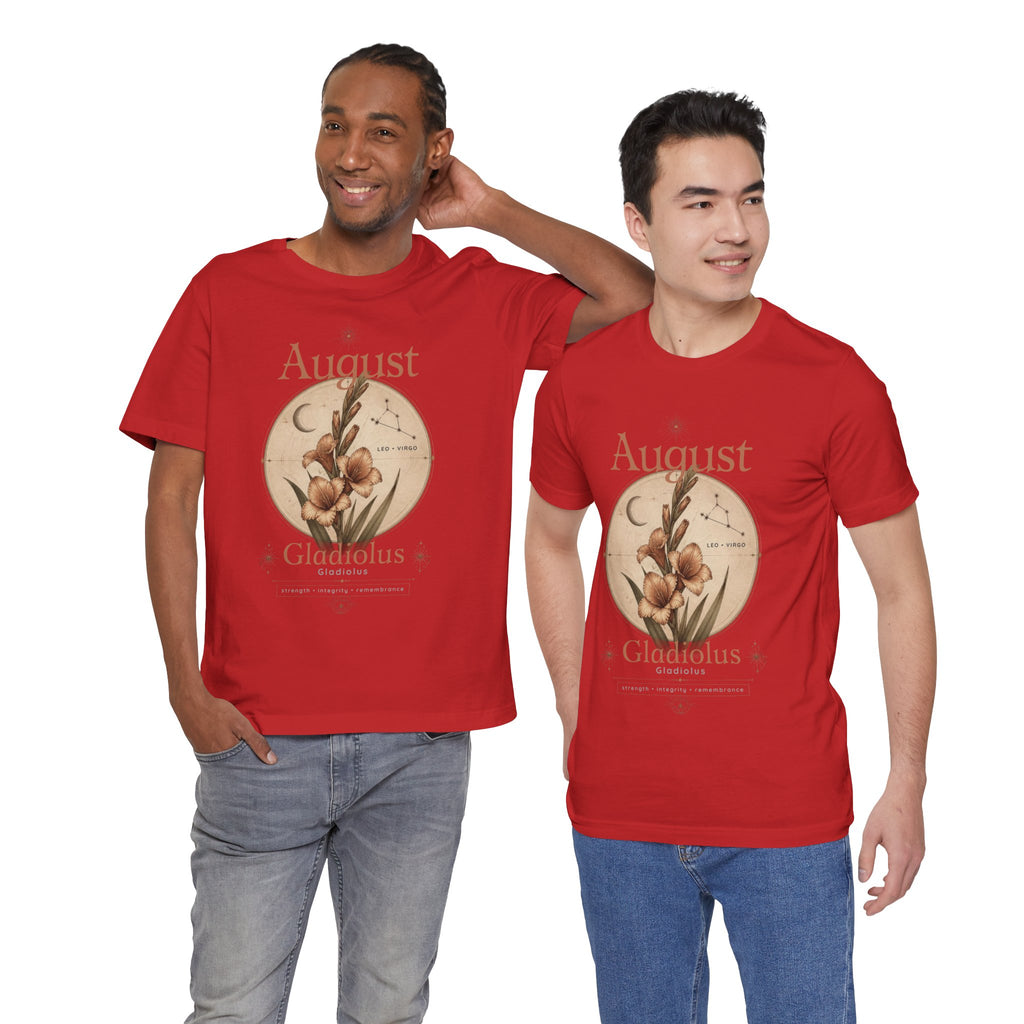 August Birth Flower Gladiolus Floral Tee