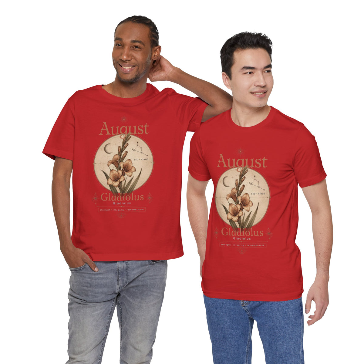 August Birth Flower Gladiolus Floral Tee
