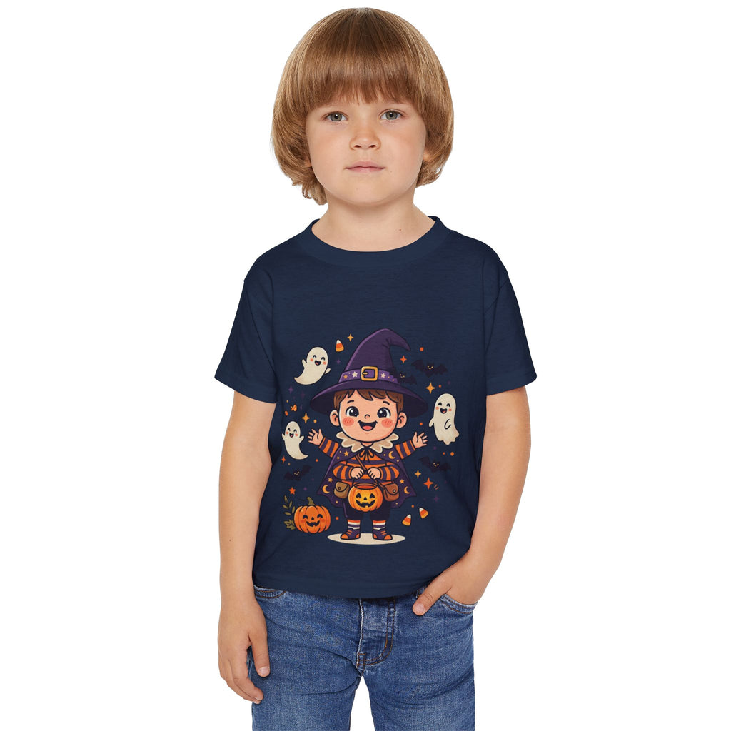 Halloween - Toddler T-Shirt — Cute Little Witch Halloween Tee with Ghosts & Pumpkins